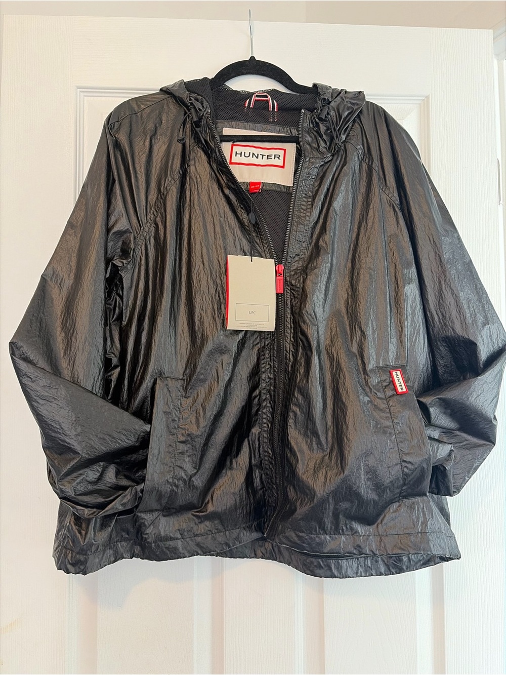 Hunter Black Hooded Rain Jacket